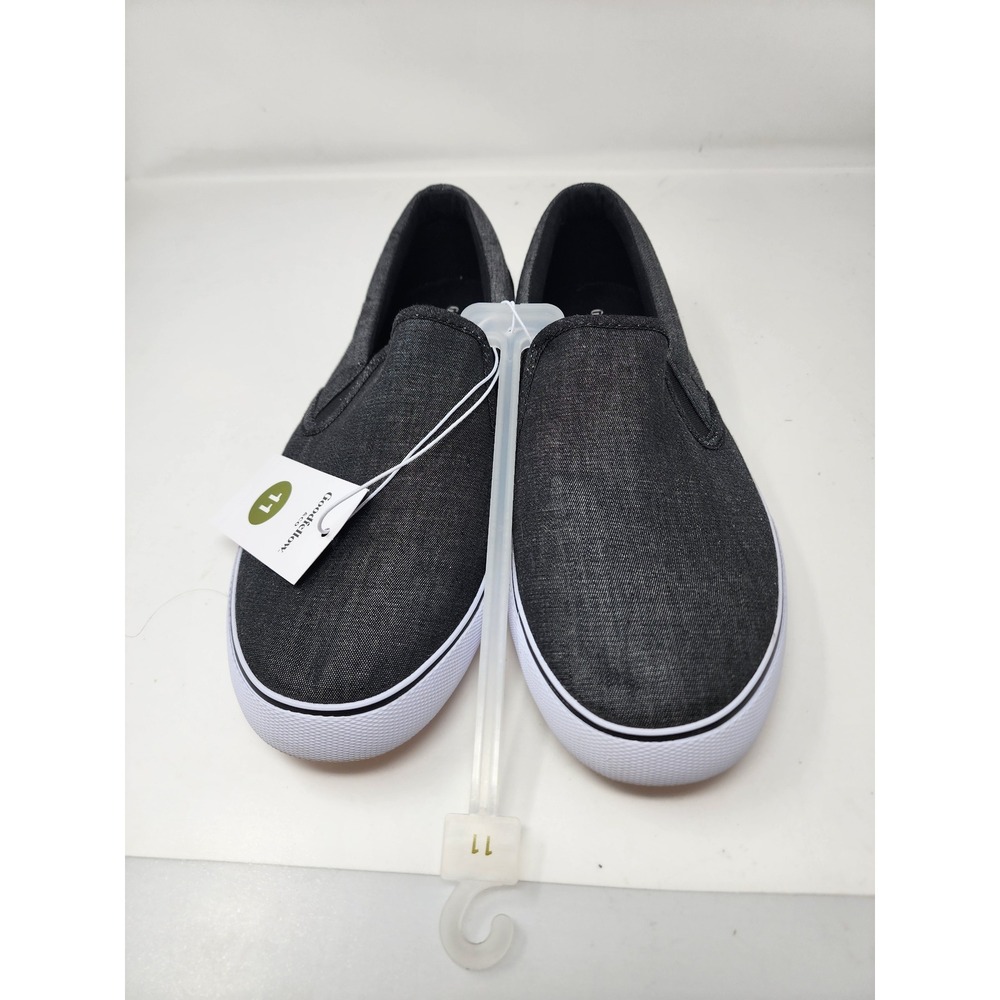 Goodfellow & Co Mens Low Top Slip On Sneakers Gray Canvas Casual Size 11